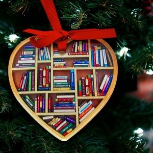 Book Club Ornament, Book Ornament, Christmas Ornament, Sublimation, Librarian